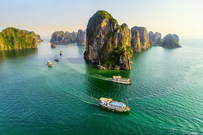 Ha Long Bay seen from above