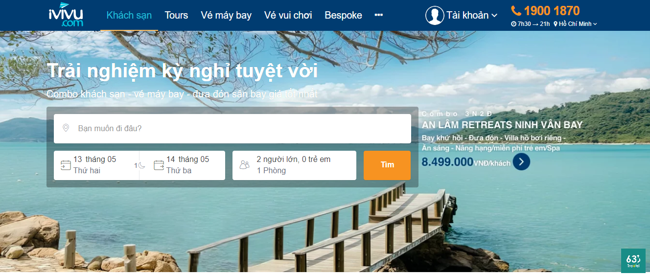 Trang web iVIVU bán vé máy bay được nhiều khách hàng tin tưởng