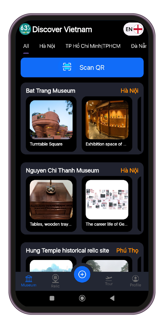 Enhance the experience of discovering Vietnamese history through the artifact interpretation feature at the Museum