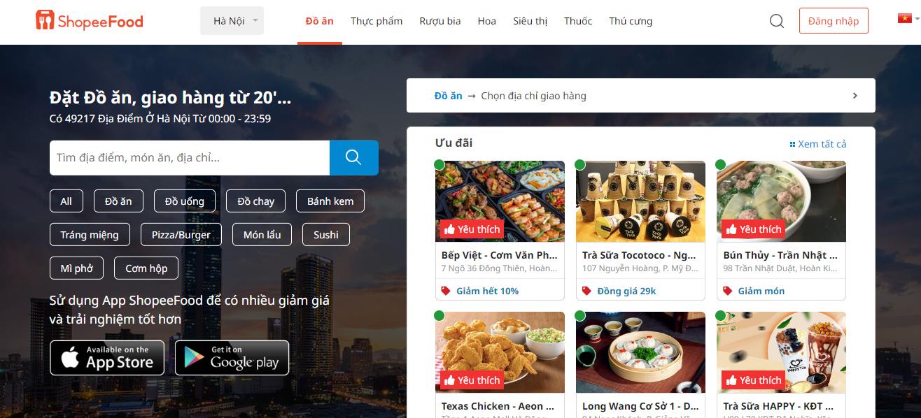 ShopeeFood - App đánh giá nhà hàng ở Việt Nam