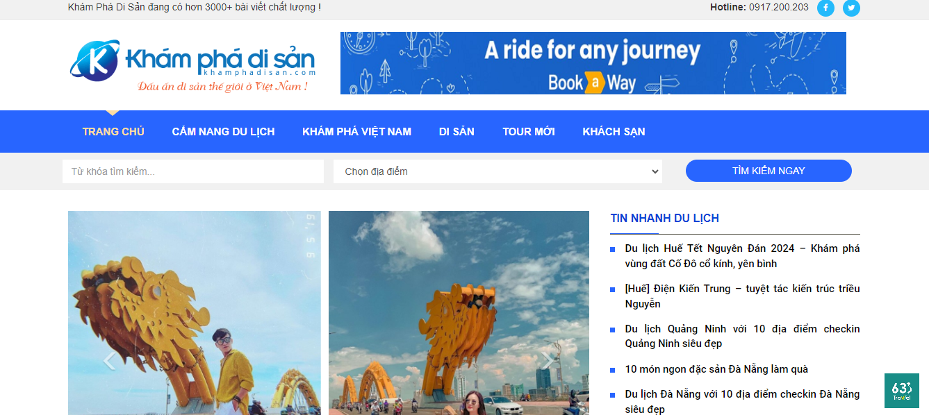 Website quảng bá du lịch Việt Nam Khám Phá Di Sản