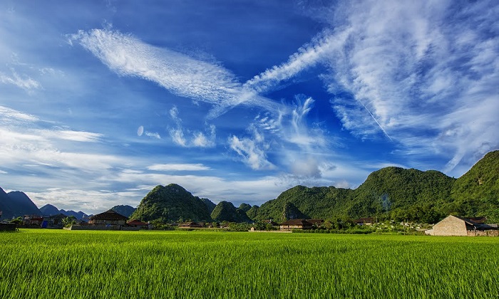 Poetic natural landscape in Quynh Son cultural village.