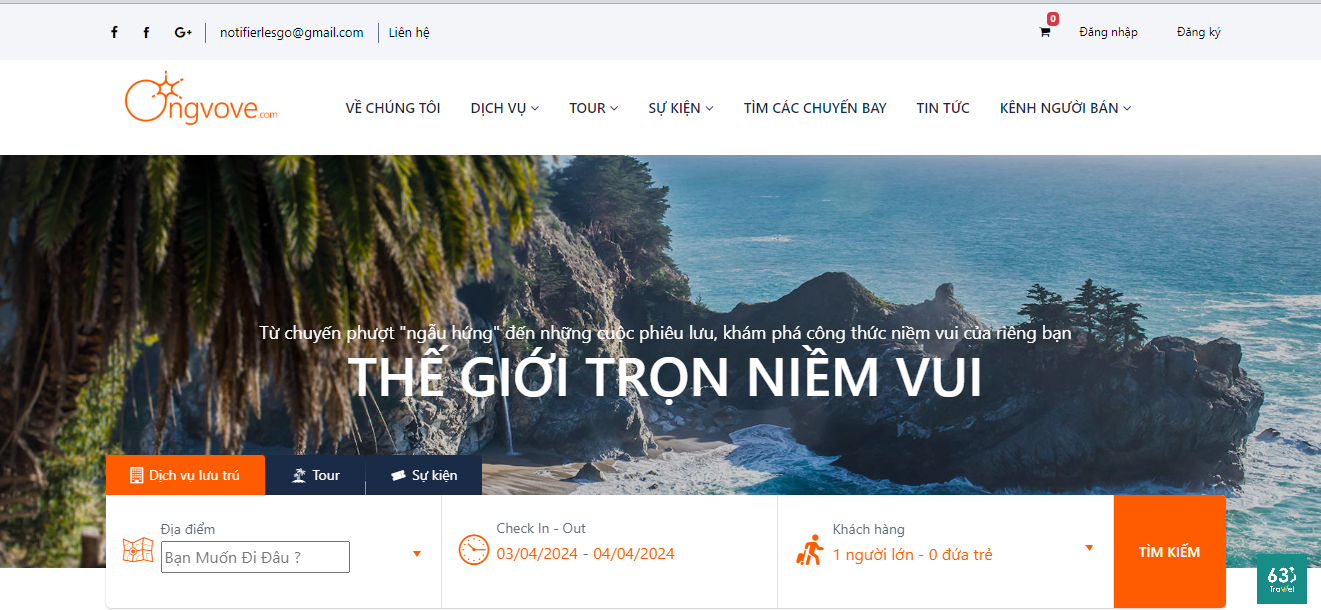 Website quảng bá du lịch Việt Nam Ong Vò Vẻ Travel