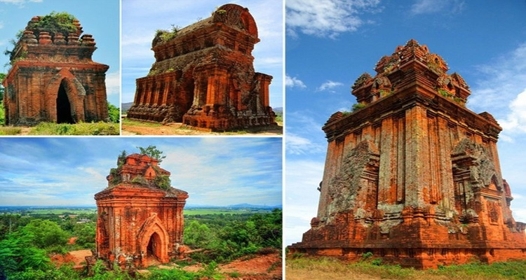 Ancient Champa architecture at Banh It tower in Binh Dinh