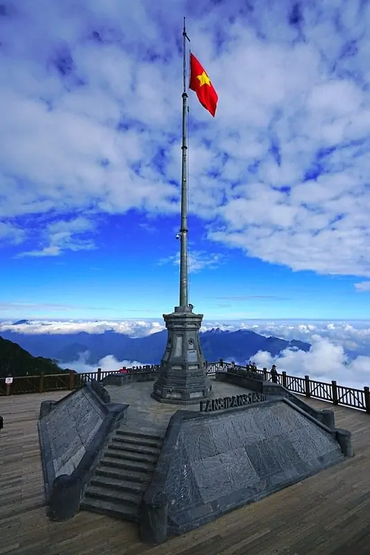 National flagpole on top of Fansipan