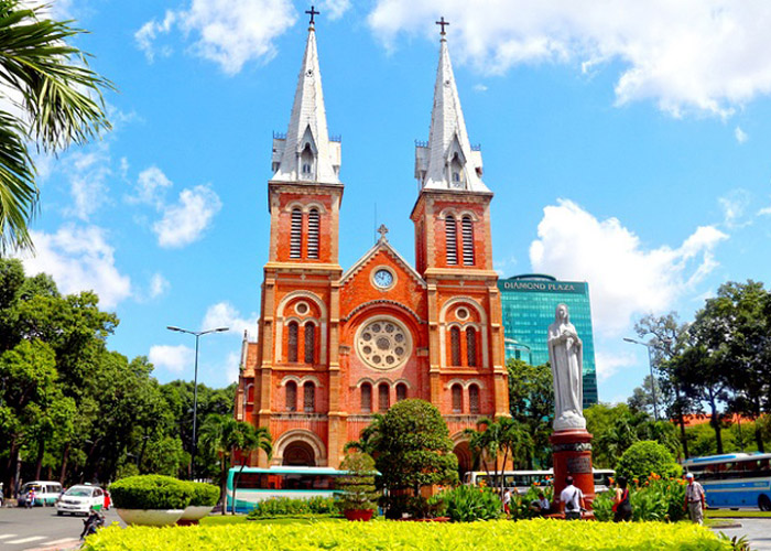 Notre Dame Cathedral - the symbol of the city named after Uncle Ho