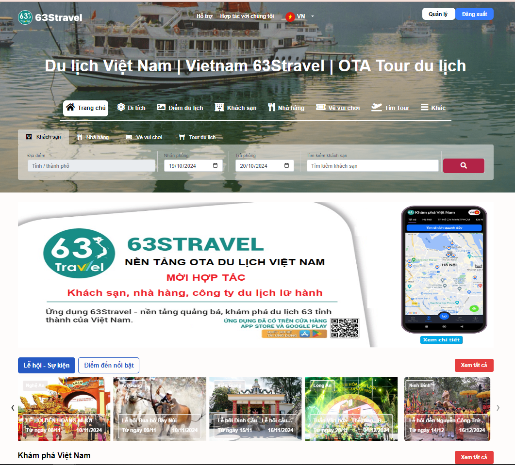 Web du lịch Vietnam 63Stravel