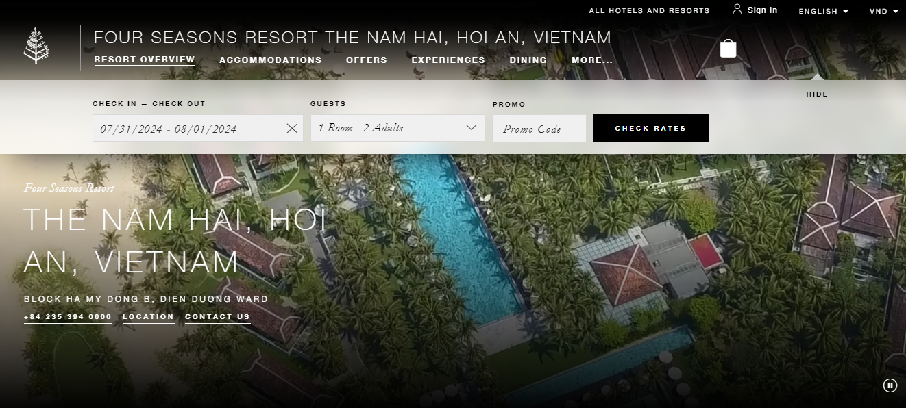 Khu nghỉ dưỡng Four Seasons The Nam Hai