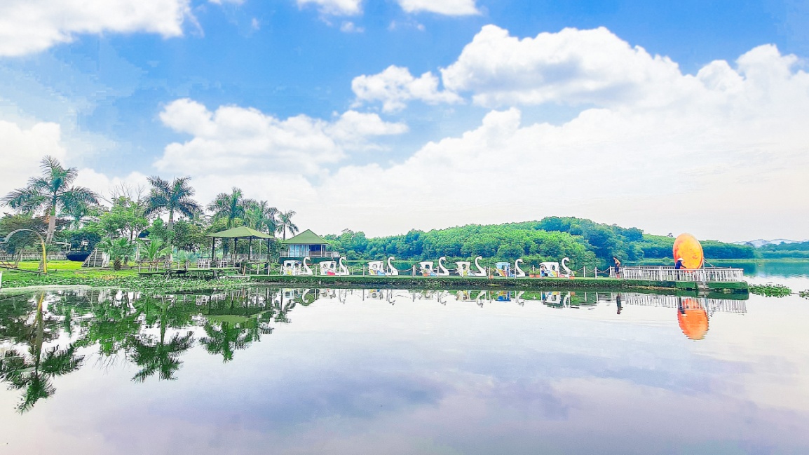 金定湖生态旅游区一景。