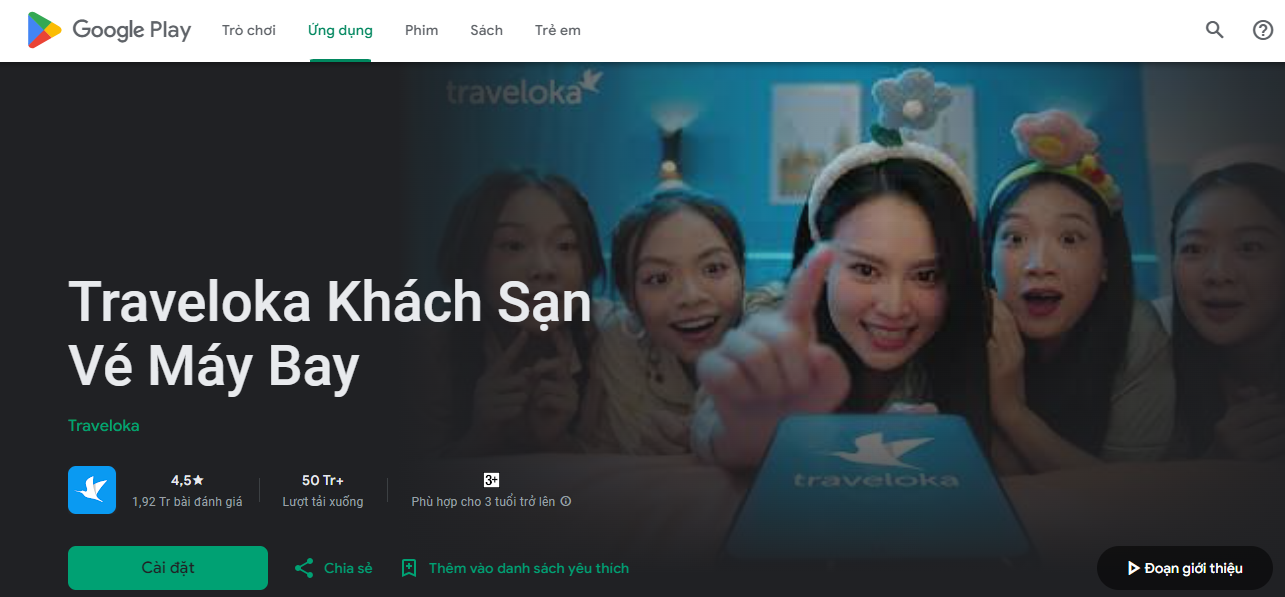 Ứng dụng Traveloka - Hỗ trợ đặt phòng vé máy bay giá rẻ