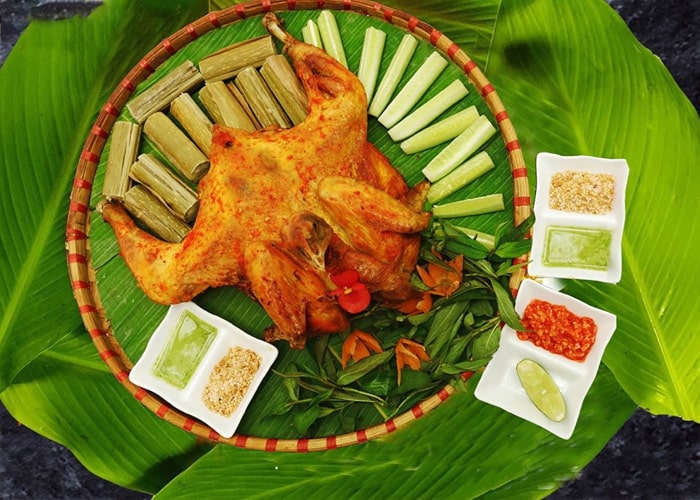 Nghe An specialty, lam rice - grilled chicken