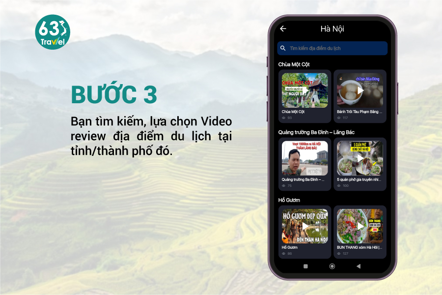 Bước 3: Xem video review địa điểm du lịch