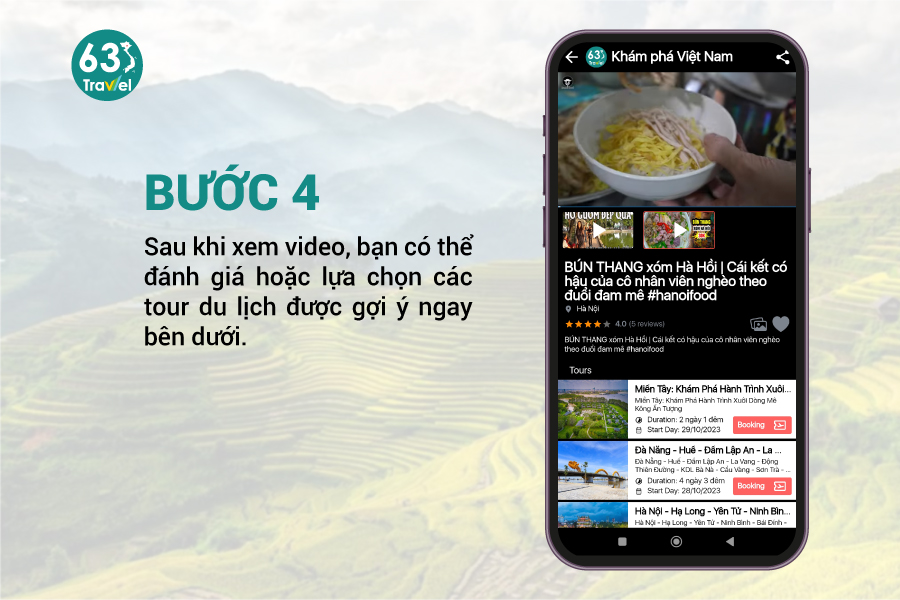 Bước 4 Lựa chọn các tour du lịch