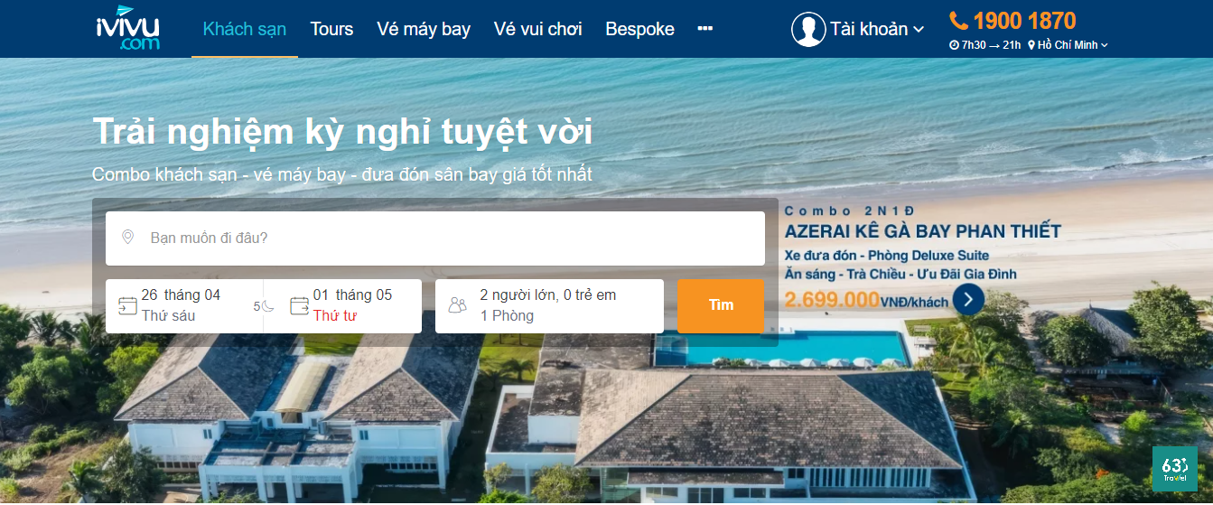 Website quảng bá du lịch Việt Nam iVivu