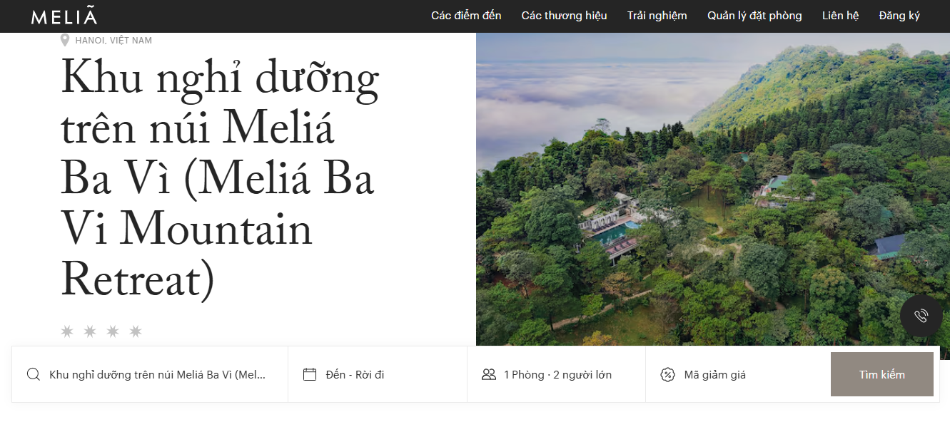 Khi nghỉ dưỡng Melia Ba Vì Mountain Retreat