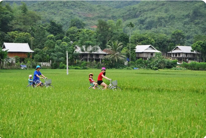 客人可以租用自行车游览Ban Lac Mai Chau。