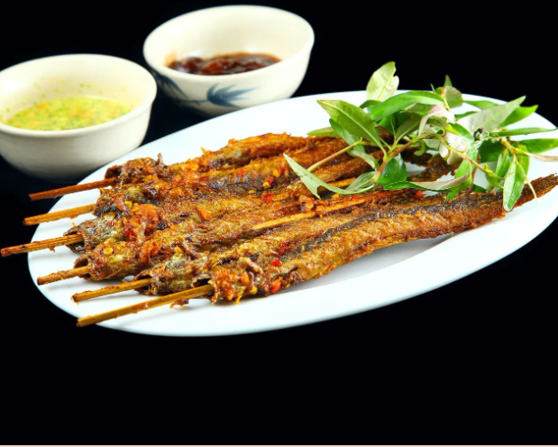 Goby fish grilled with salt and chili