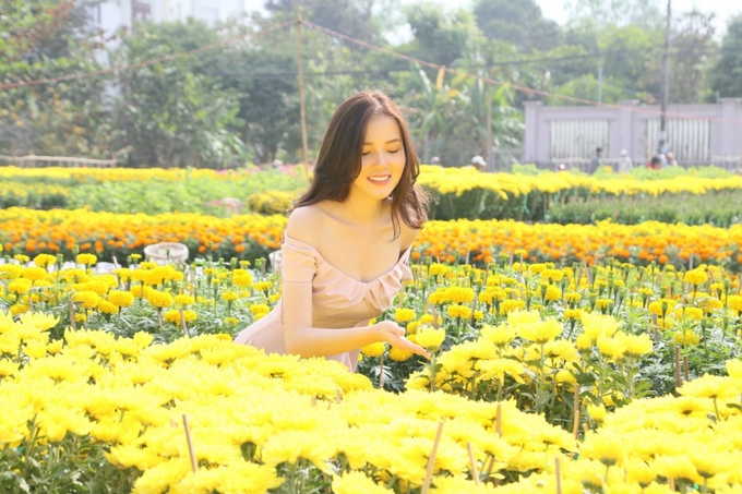 Tourists can comfortably check in at the flower village.