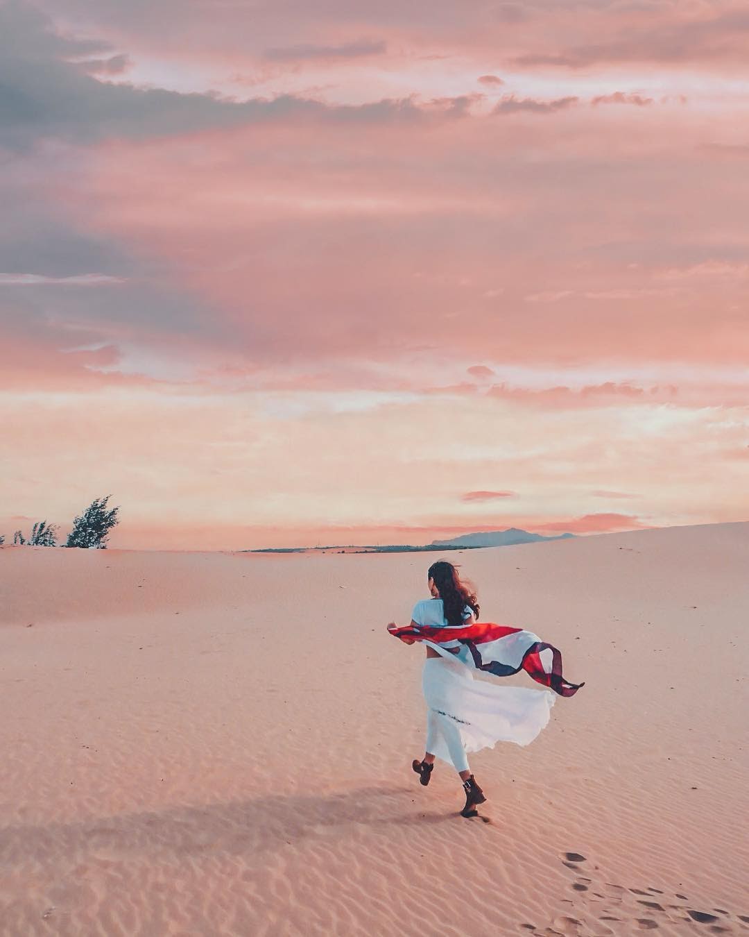 Jumping on the sand dunes