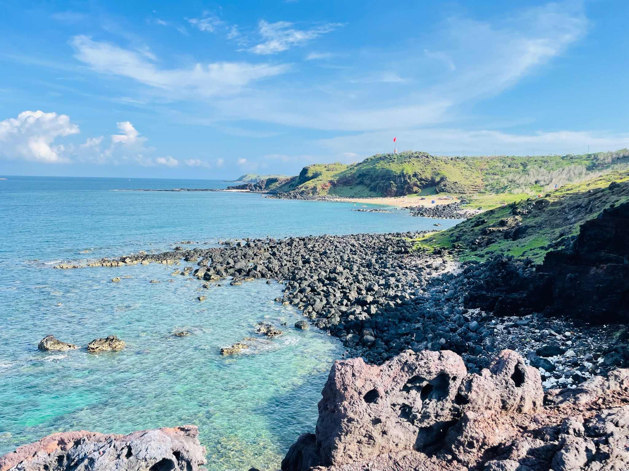 Phu Quy beach with clear blue sea