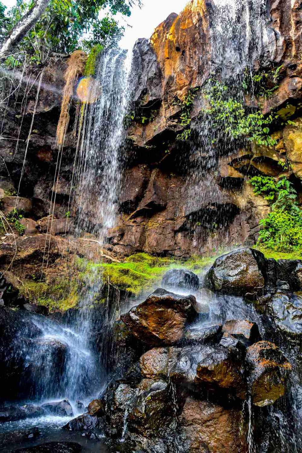 The cliffs climbed on both sides of the elephant waterfall