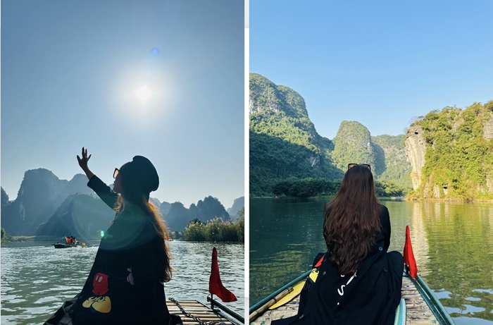 The cave gates to Va Vong, visitors can sit on a boat or walk to the vast valley with thousands of good green trees all year round.